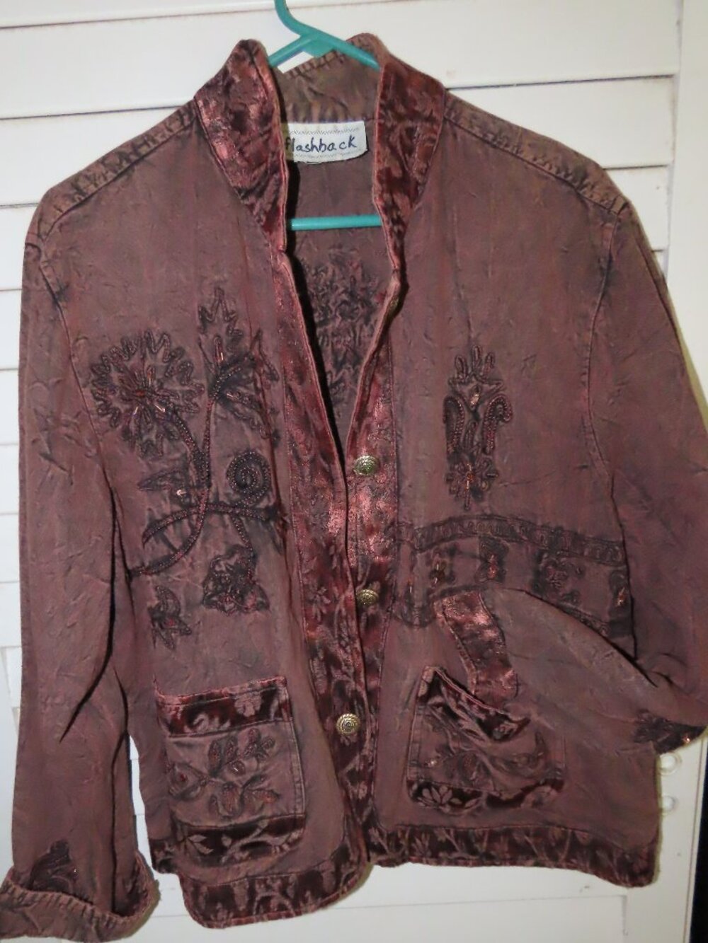 VINTAGE FLASHBACK BROWN EMBROIDERED JACKET